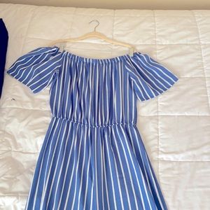 Blue striped jumpsuit